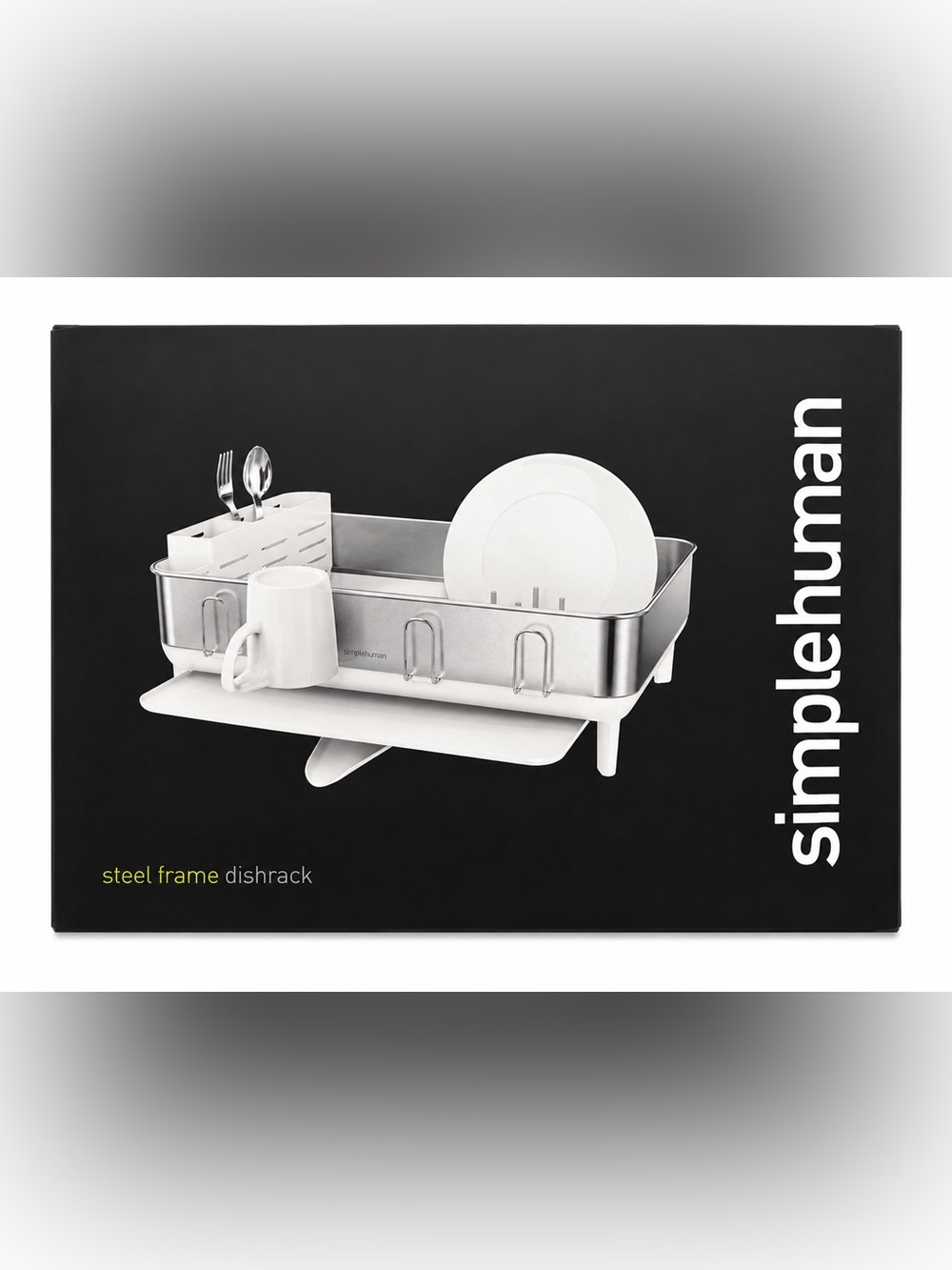 simplehuman Stainless Steel Frame Dish Rack KT1209 White
